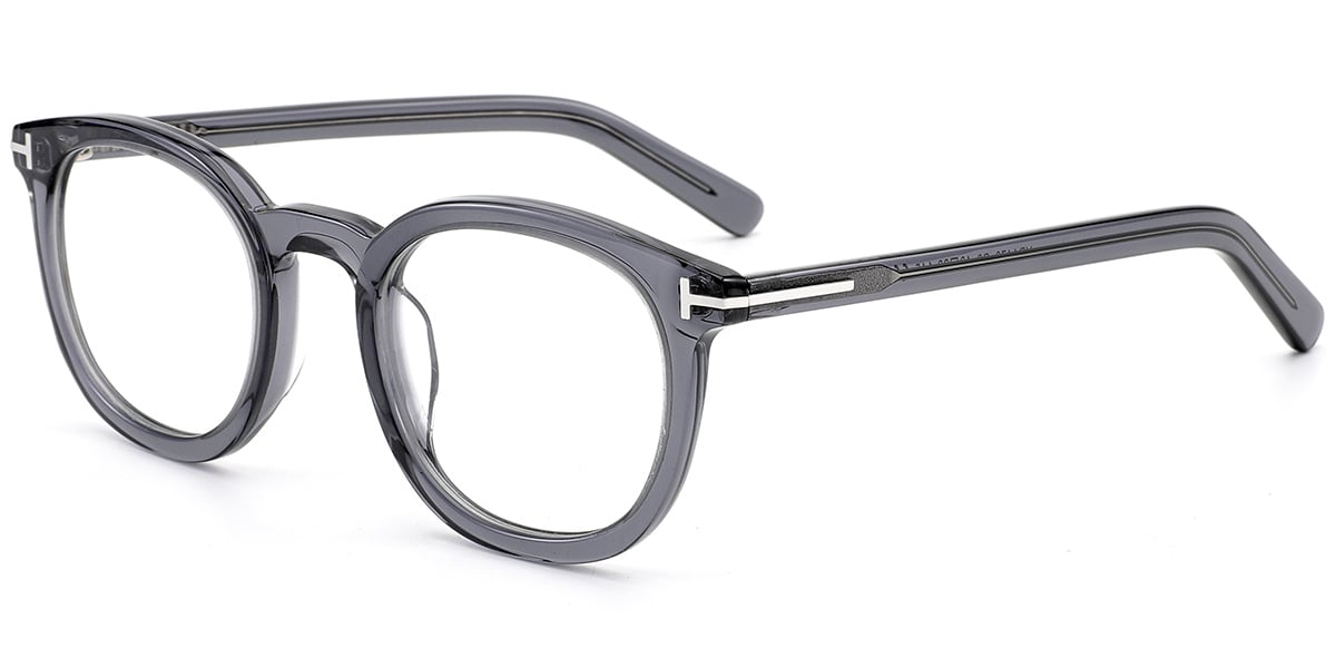 Acetate Round Frame translucent-grey