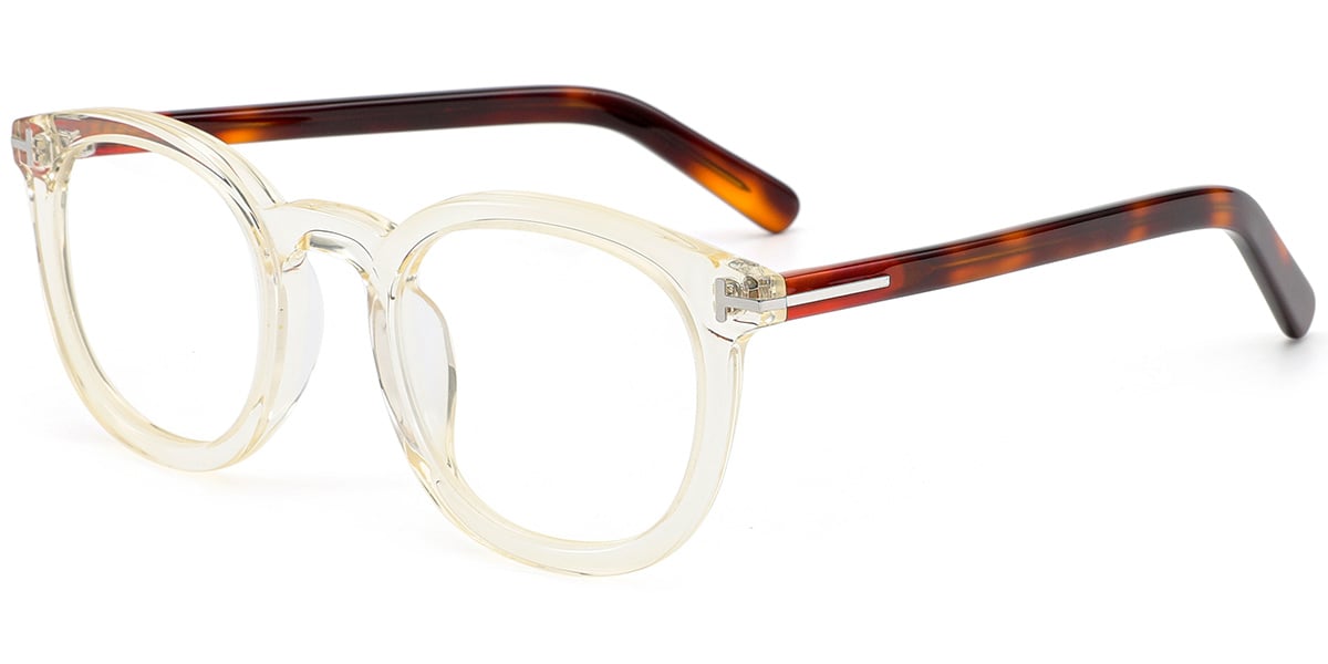 Acetate Round Frame translucent-yellow