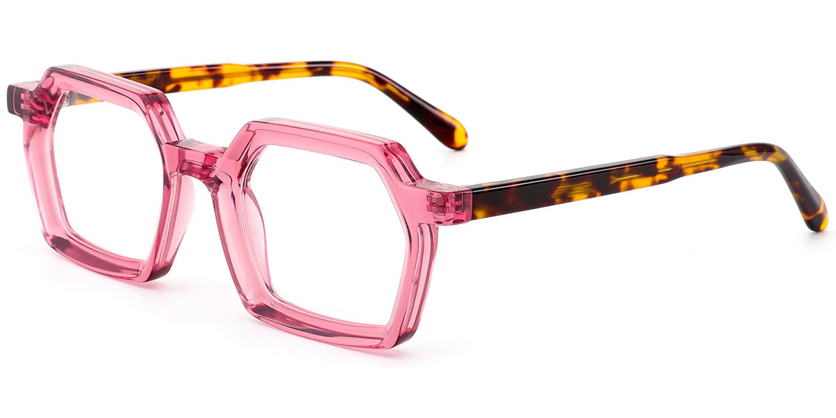 Acetate Square Frame translucent-pink
