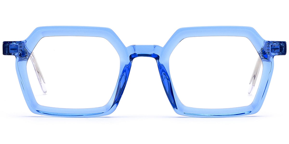 Acetate Square Frame translucent-blue