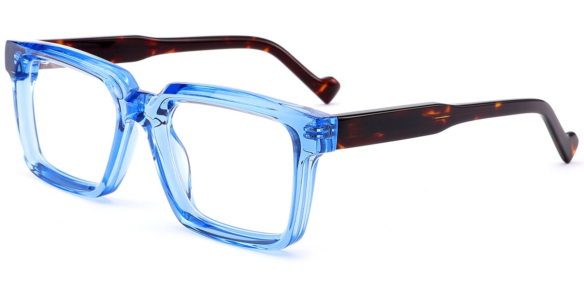 Acetate Square Frame translucent-blue