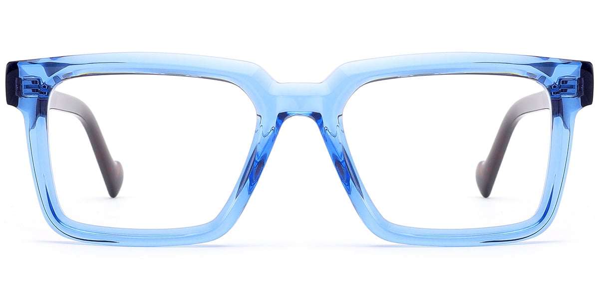 Acetate Square Frame translucent-blue