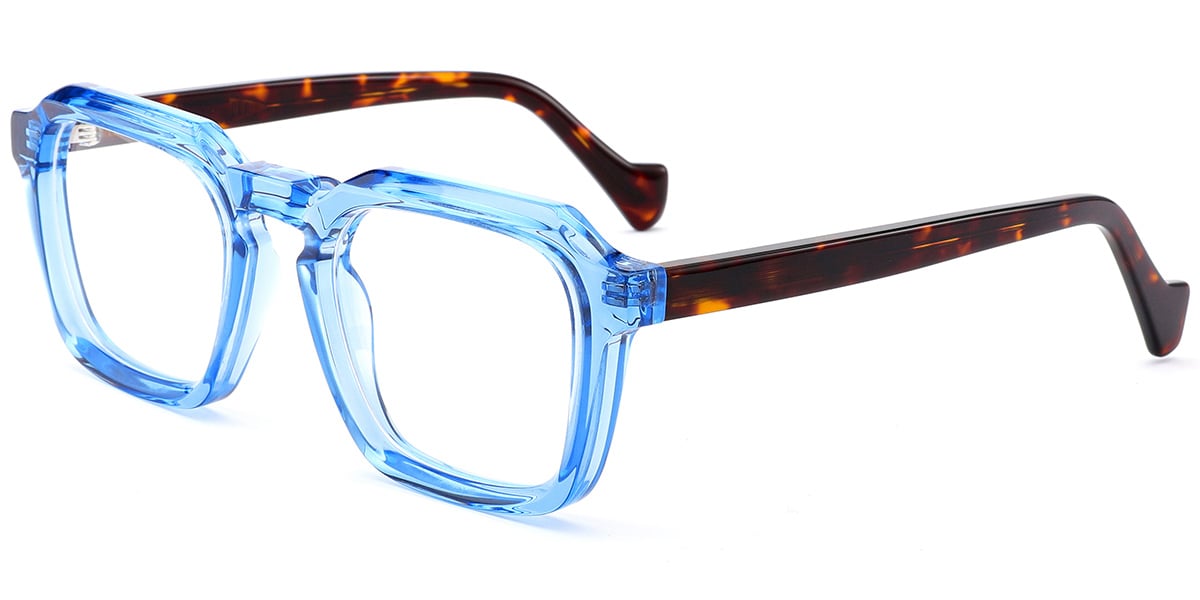 Acetate Square Frame translucent-blue