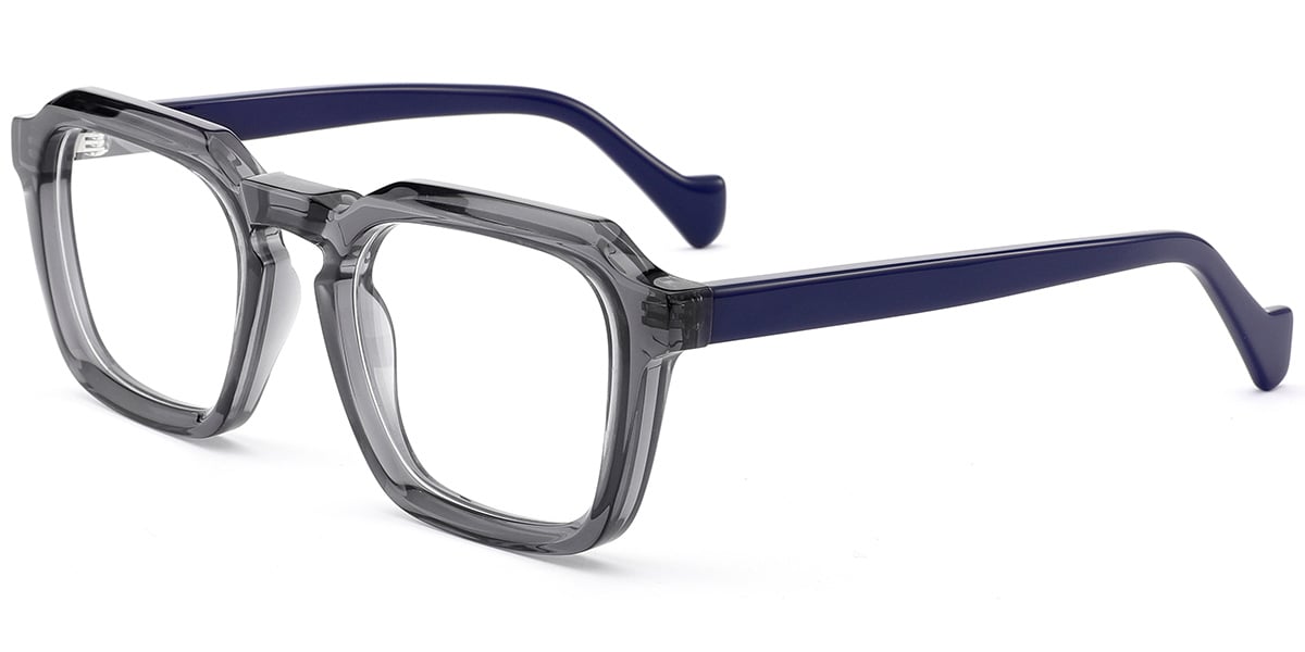 Acetate Square Frame translucent-grey