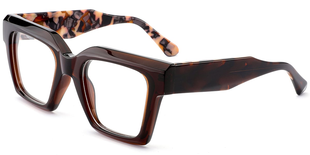 Acetate Square Frame brown