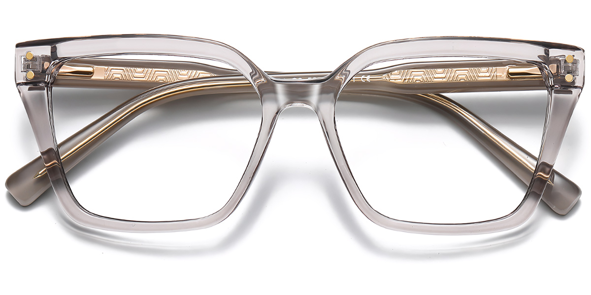 Acetate Square Frame translucent-grey