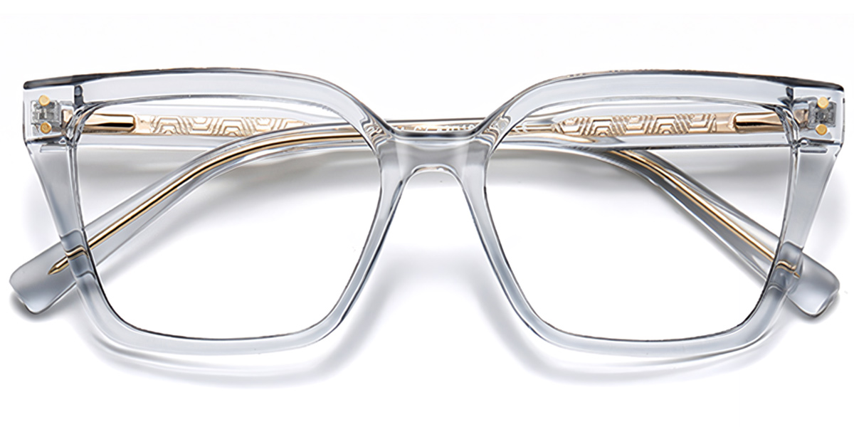Acetate Square Frame translucent-blue
