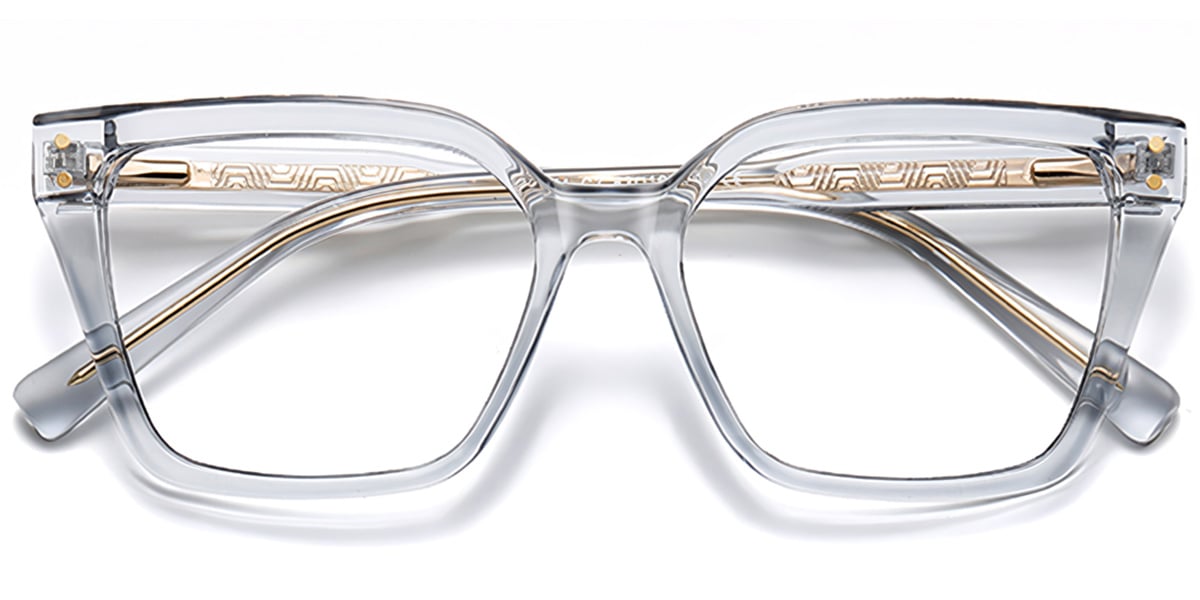 Acetate Square Frame translucent-blue