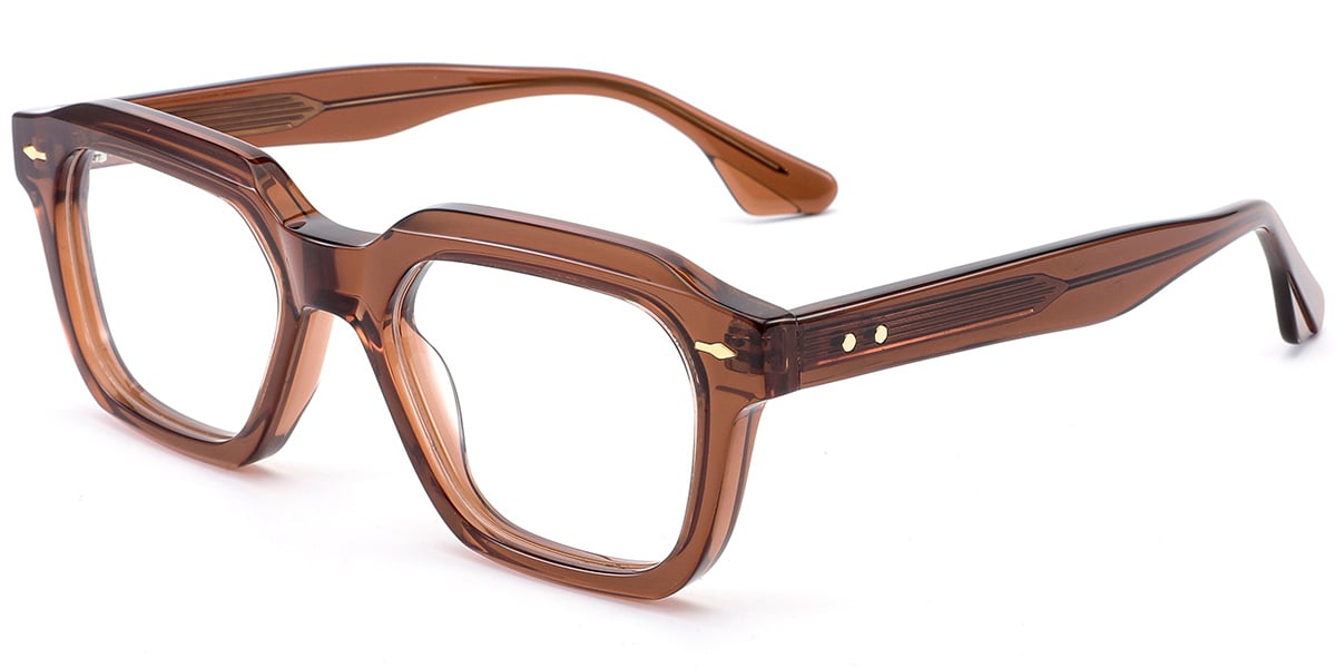Acetate Square Frame translucent-brown