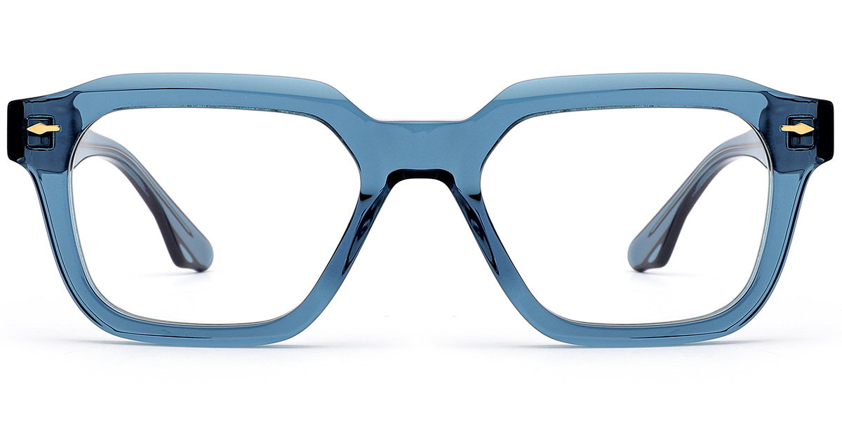 Acetate Square Frame translucent-blue