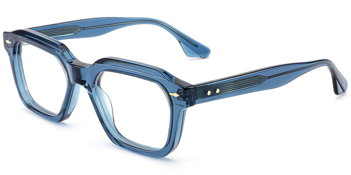 Acetate Square Frame translucent-blue