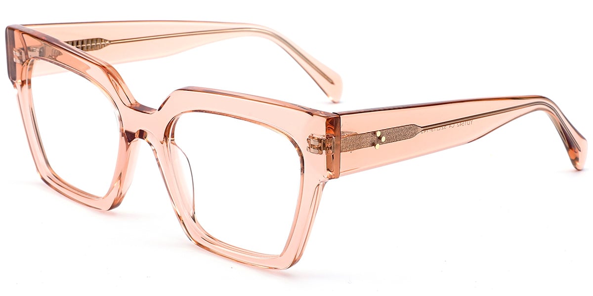 Acetate Square Frame translucent-pink