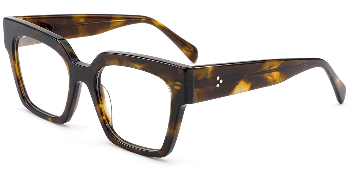 Acetate Square Frame pattern-brown