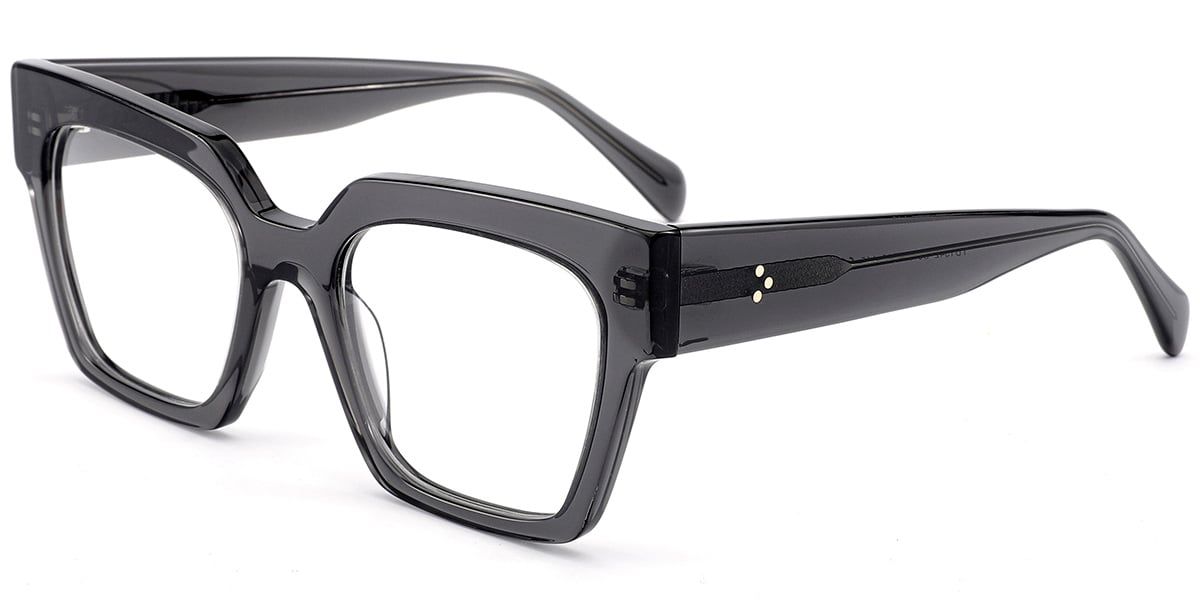 Acetate Square Frame translucent-grey