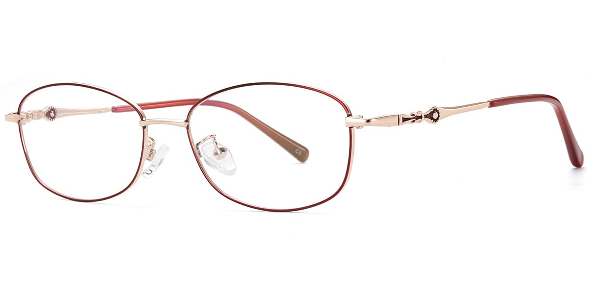 Acetate Oval Frame red