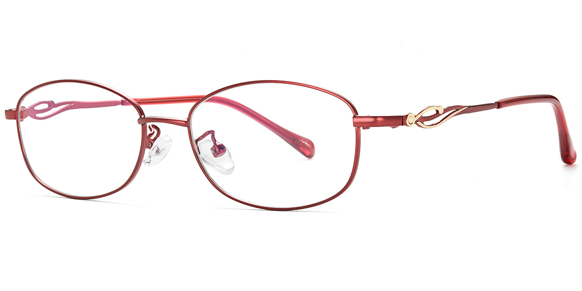 Acetate Oval Frame wine_red