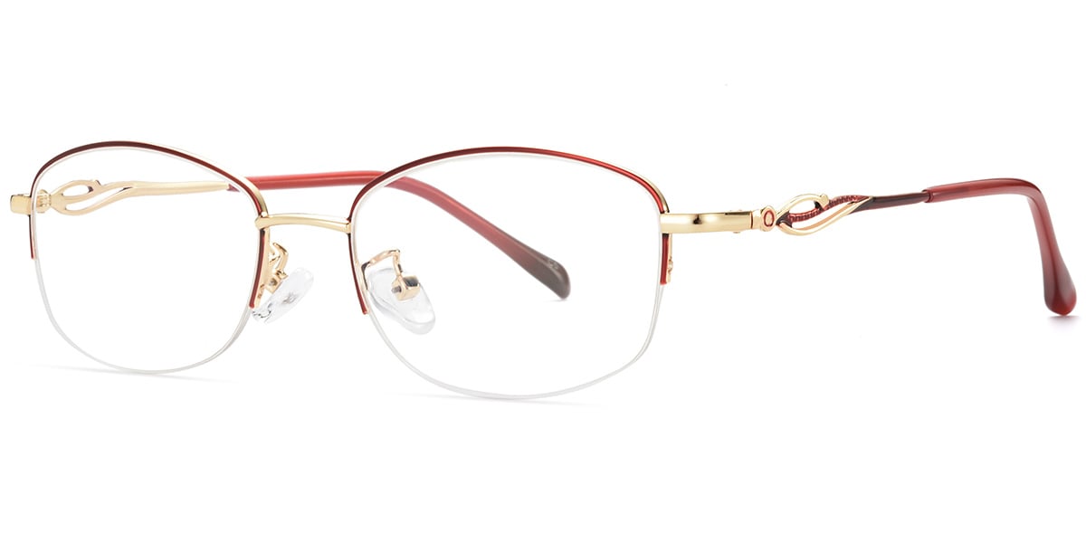 Acetate Oval Frame red