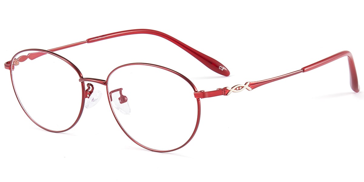 Acetate Oval Frame wine_red