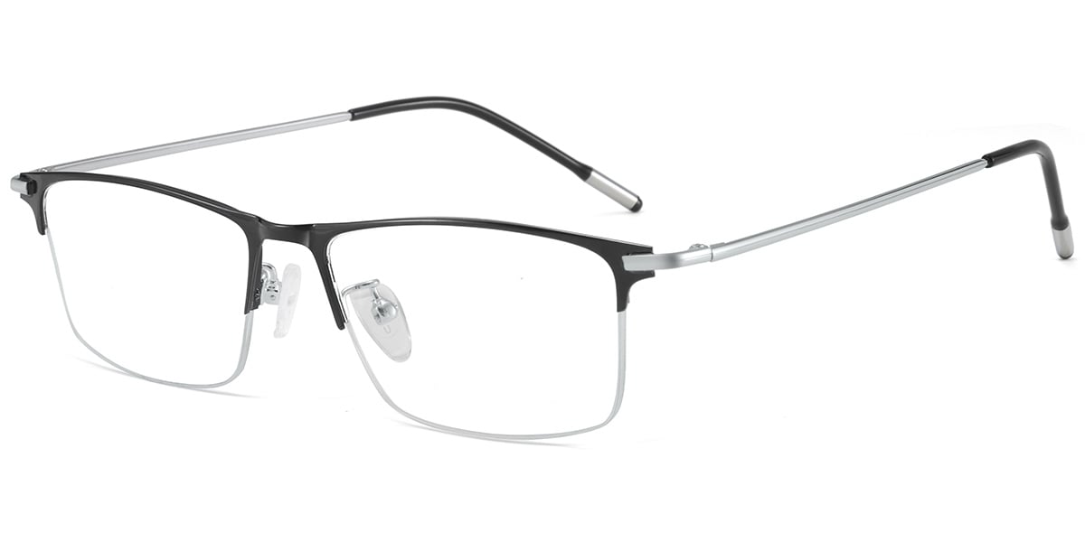 Acetate Rectangle Frame black-silver