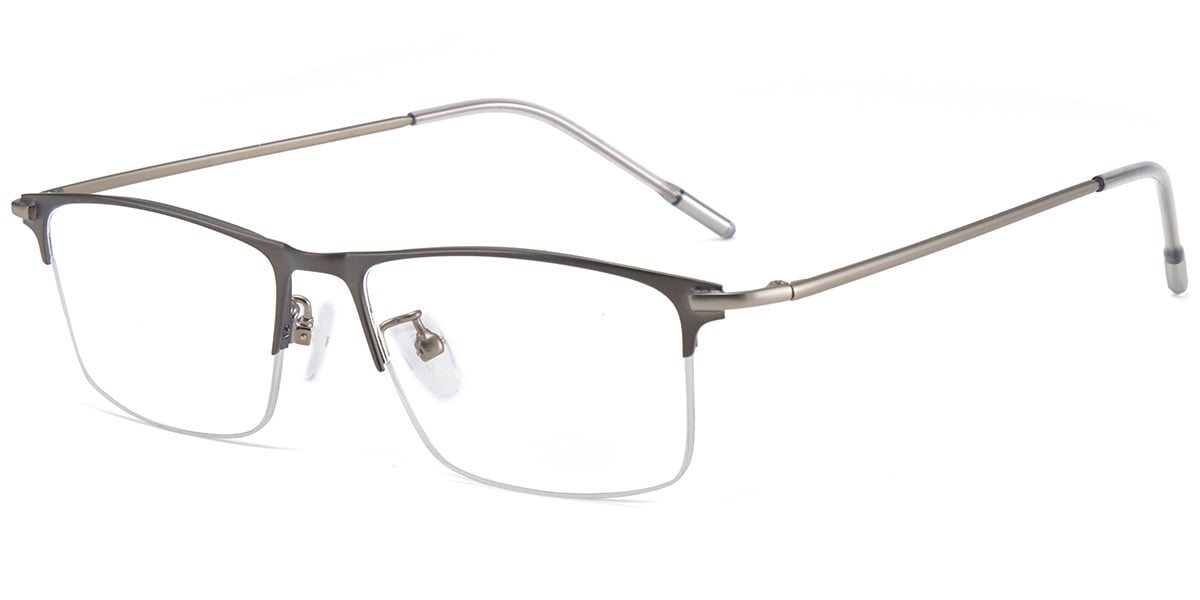 Acetate Rectangle Frame gun_metal-grey
