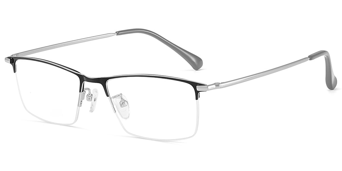Acetate Rectangle Frame black-silver