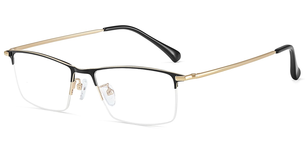 Acetate Rectangle Frame black-gold