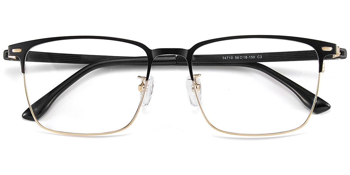 Acetate Square Frame black-gold