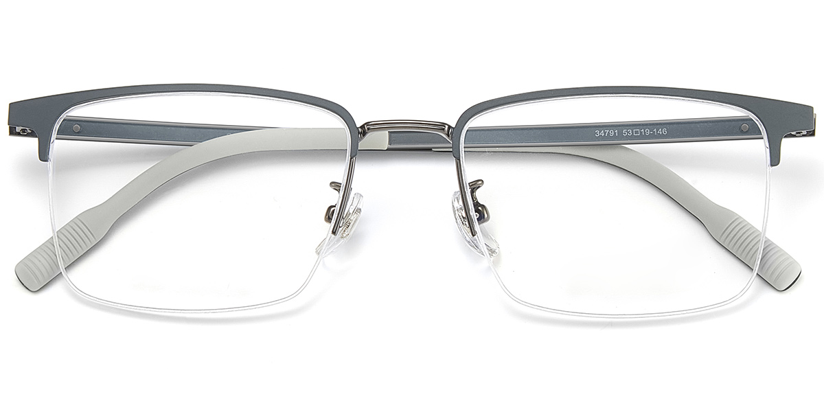 Square Browline Frame gun_metal-grey