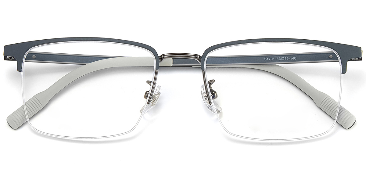 Square Browline Frame blue