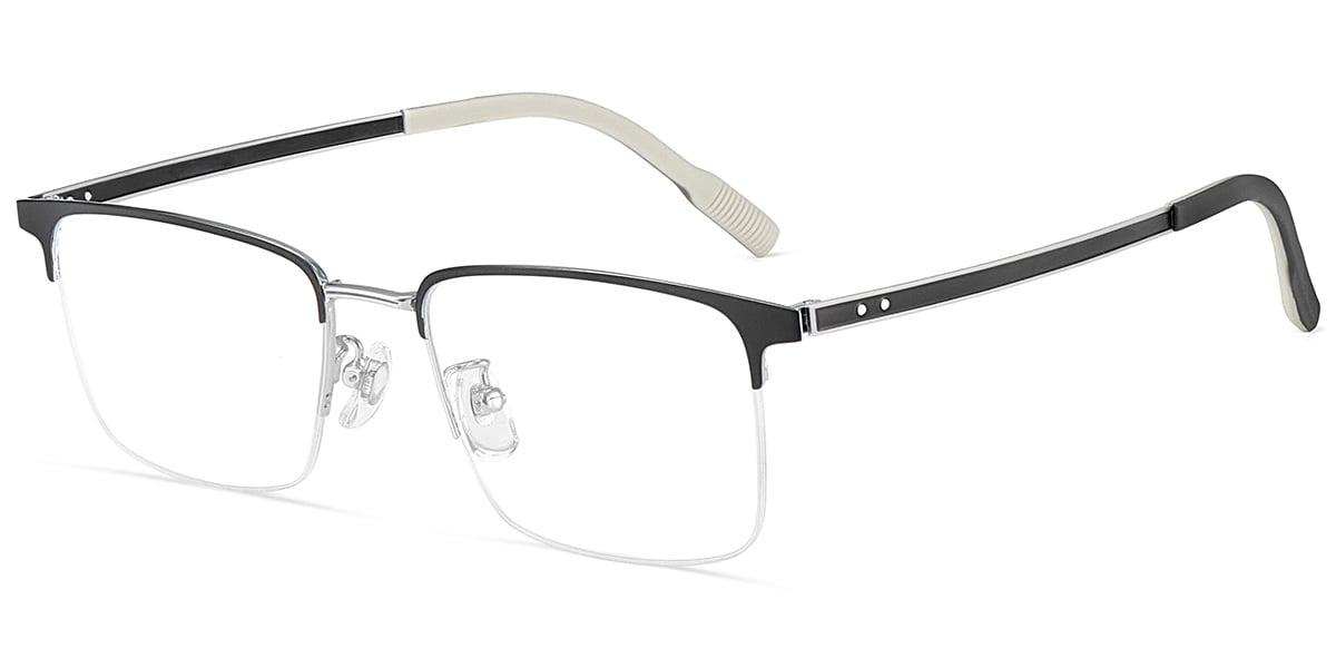 Square Browline Frame black-silver