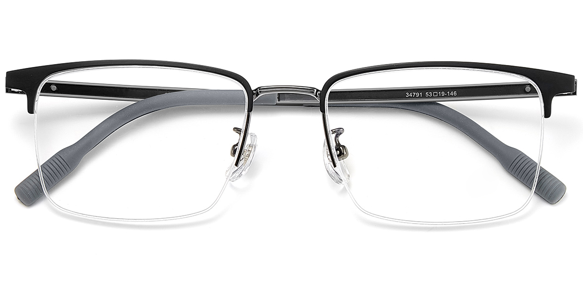 Square Browline Frame gun_metal-black