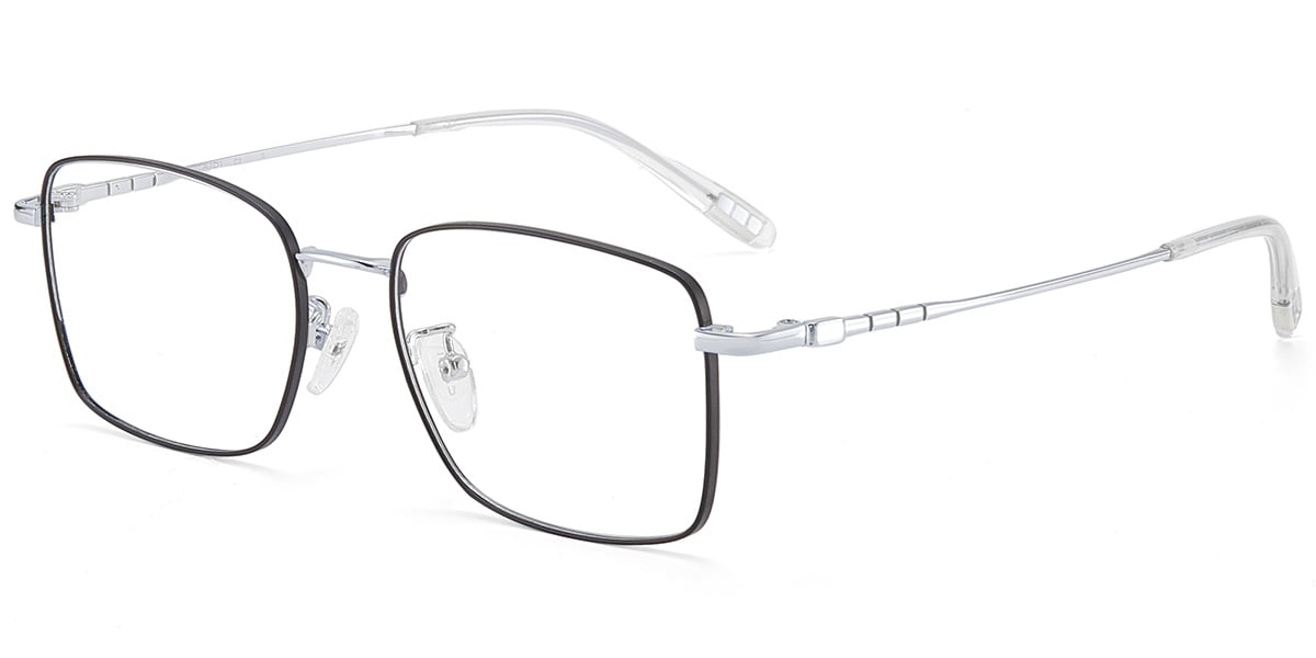 Acetate Rectangle Frame black-silver