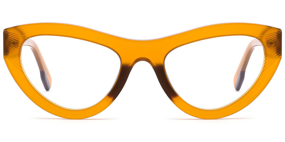 Acetate Cat Eye Frame translucent-brown