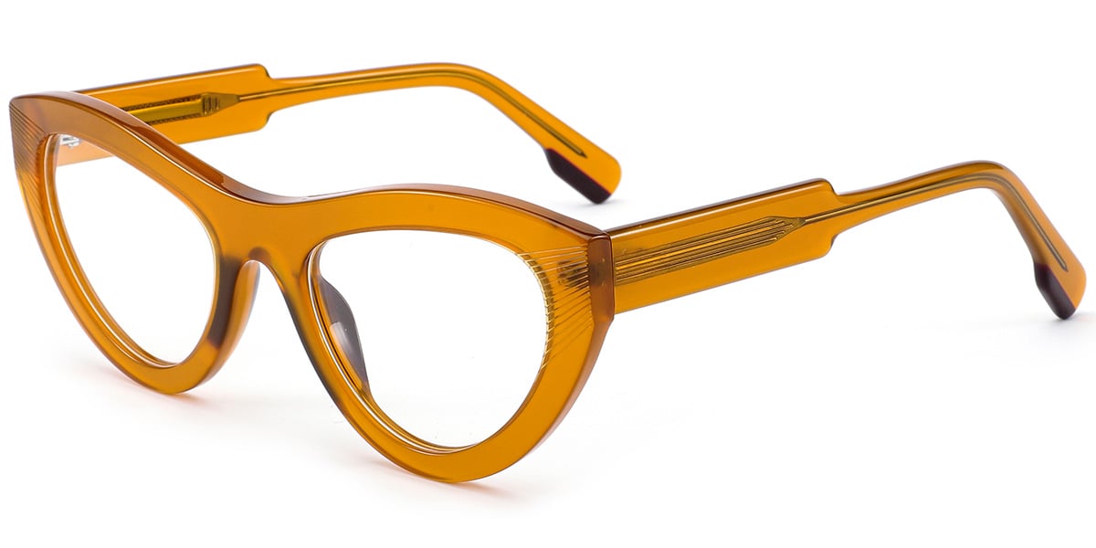 Acetate Cat Eye Frame translucent-brown