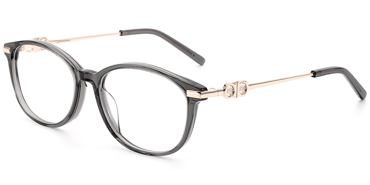 Acetate Oval Frame translucent-grey