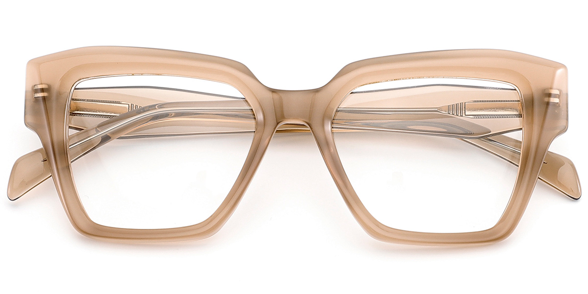 Acetate Square Frame translucent-brown