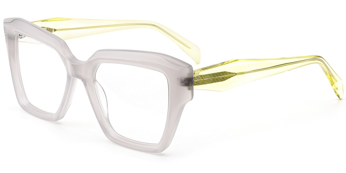 Acetate Square Frame translucent-grey