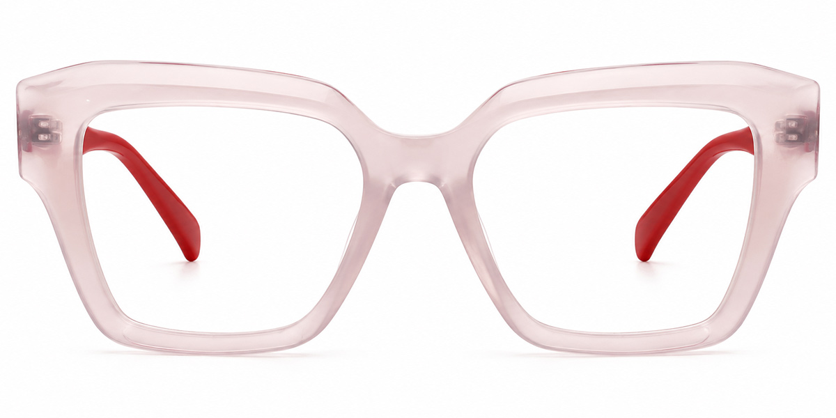 Acetate Square Frame translucent-pink