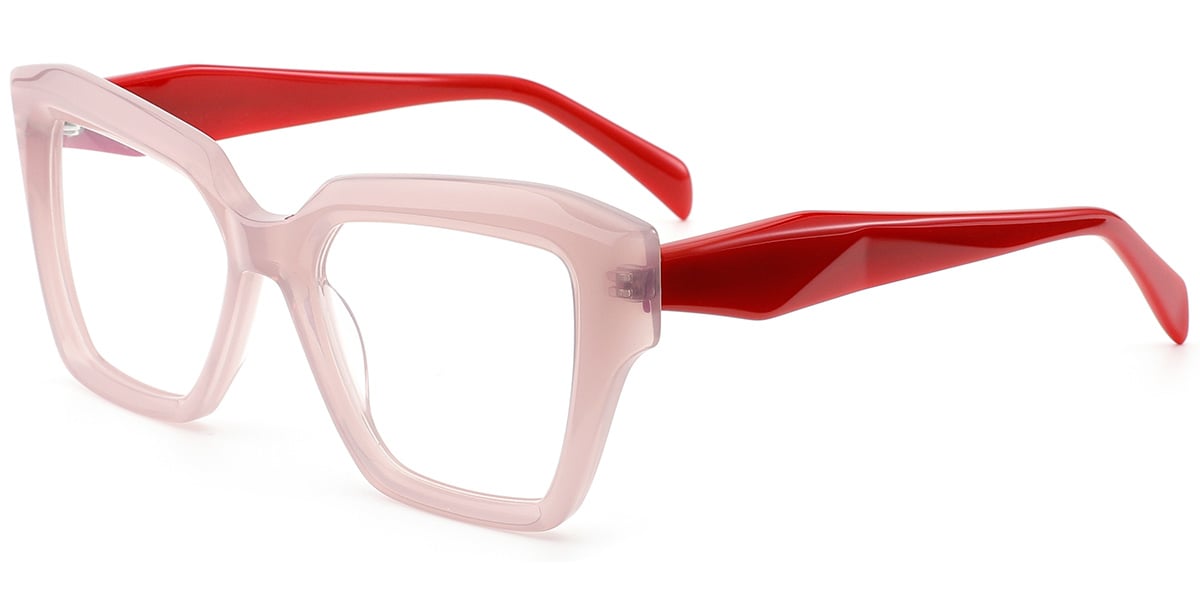 Acetate Square Frame translucent-pink