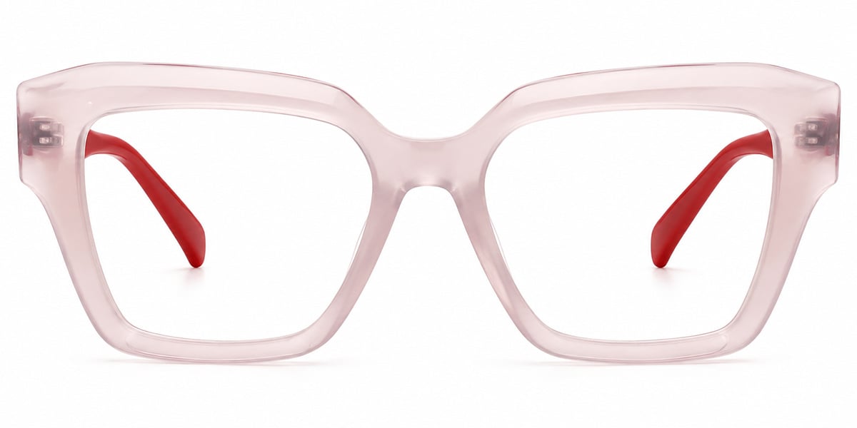 Acetate Square Frame translucent-pink
