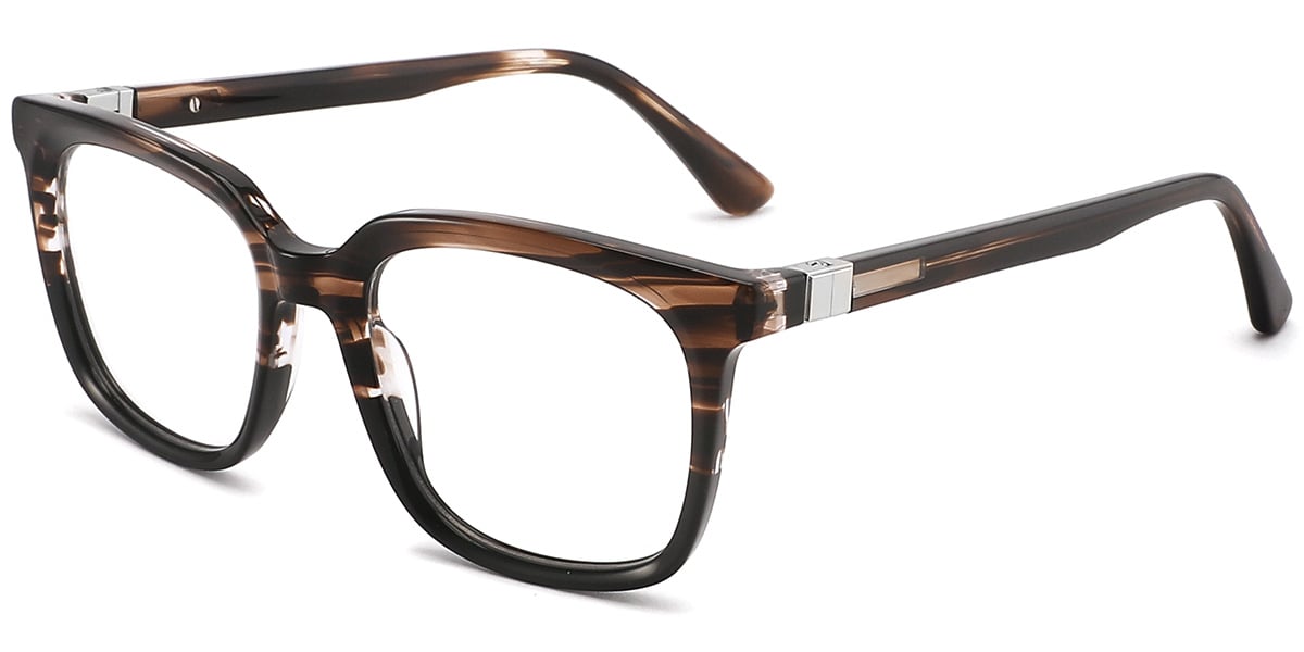 Acetate Square Frame pattern-black