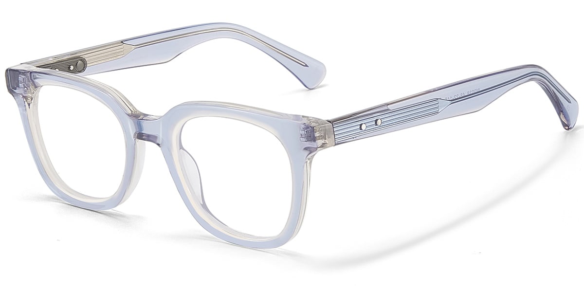 Acetate Square Frame translucent-blue