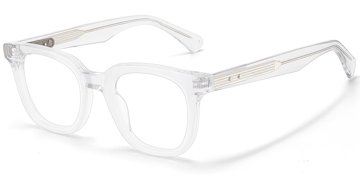 Acetate Square Frame translucent-white