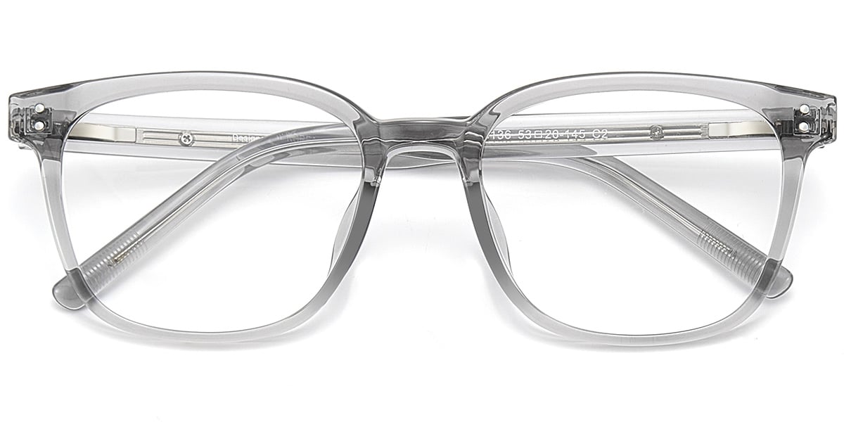 Acetate Square Frame translucent-grey