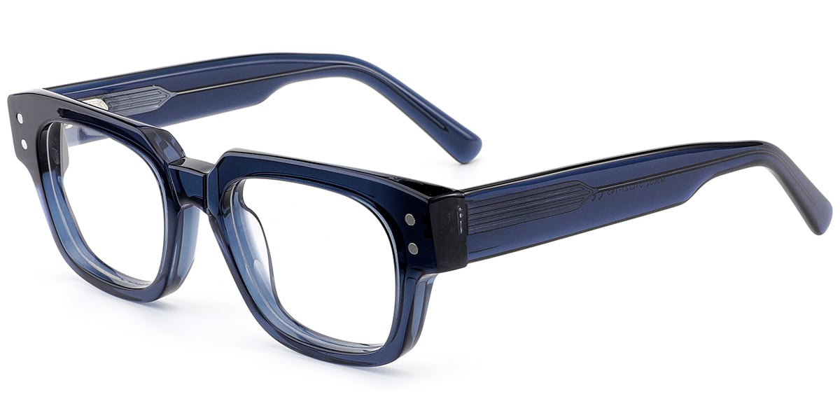 Acetate Square Frame translucent-blue