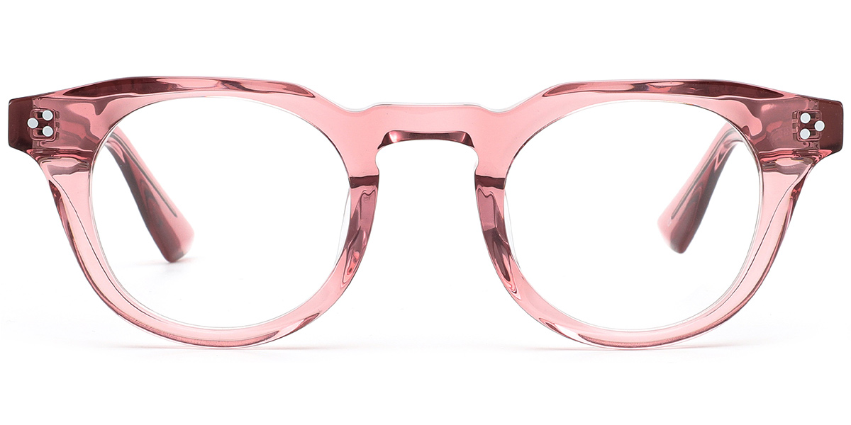 Acetate Round Frame translucent-pink