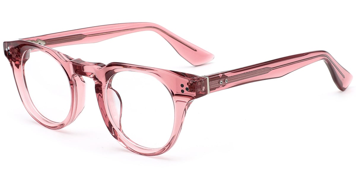 Acetate Round Frame translucent-pink