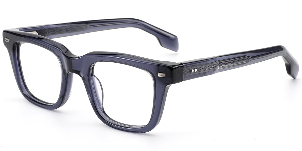 Acetate Square Frame translucent-blue