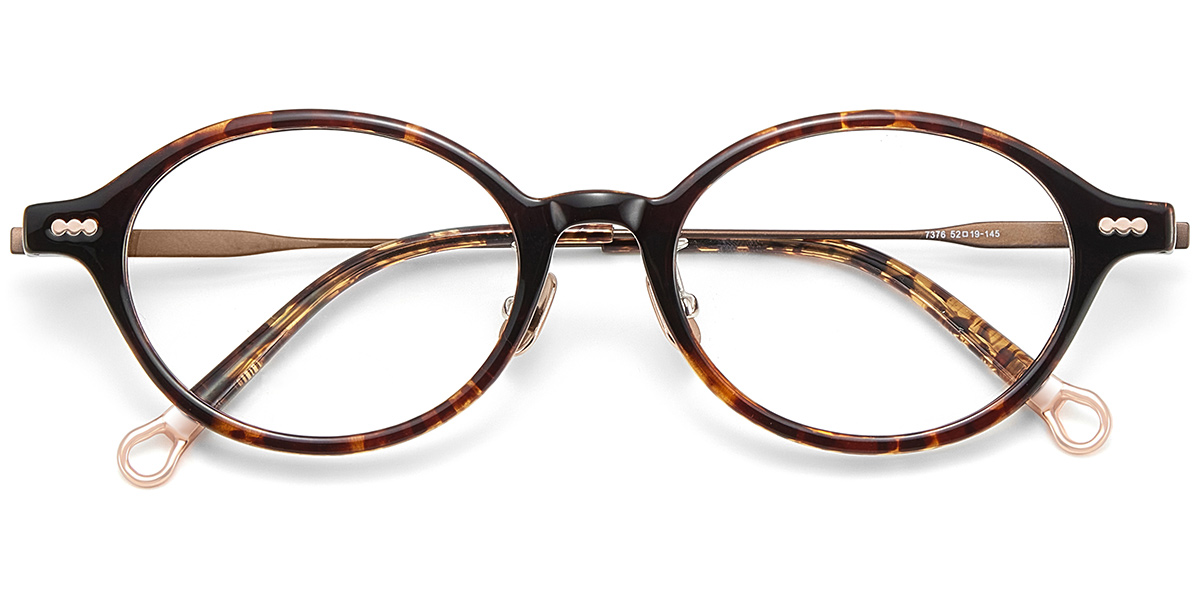Acetate & Titanium Oval Frame F9996