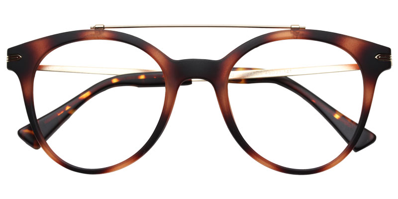 Rectangle Eyeglasses pattern-brown